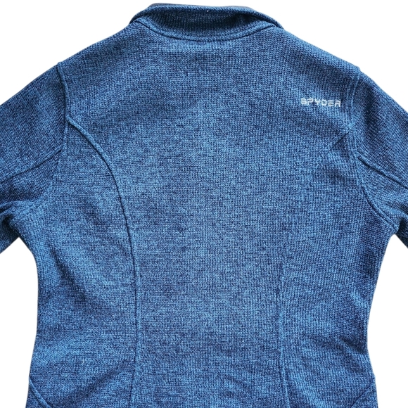 Spyder Fleece Zip Up Sweater In Heathered Blue - Picture 2 of 4